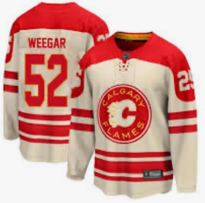 Men Calgary Flames 52 Weegar Fanatics Branded Cream 2025 NHL Heritage Classic Premier Breakaway Jersey